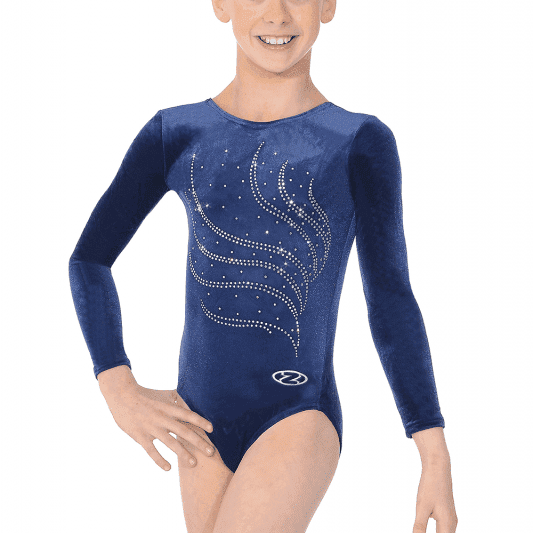 Navy long sleeve trampoline leotard from The Zone